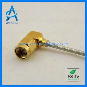 SMA right angle 086 semi-flexible RF coaxial cable assembly