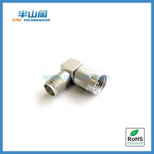 SMA male to female right angle adapter 18GHz stainless steel