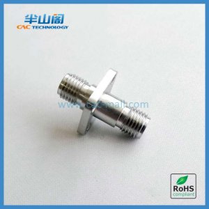 SMA female to female adapter 26.5GHz stainless steel with flange